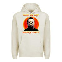 Oatmeal Heather this is my happy face Premium Hoodie - artisFamous