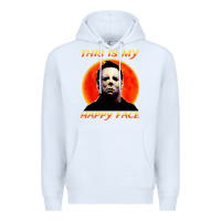 White this is my happy face Premium Hoodie - artisFamous