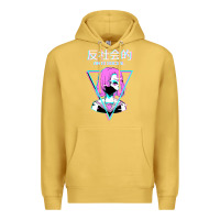 Antique Gold antisocial wave anime Premium Hoodie - artisFamous