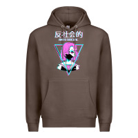 Coffee antisocial wave anime Premium Hoodie - artisFamous