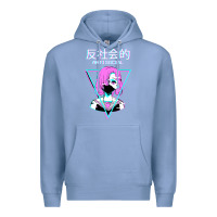 Colony Blue antisocial wave anime Premium Hoodie - artisFamous