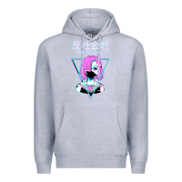 Heather Grey antisocial wave anime Premium Hoodie - artisFamous