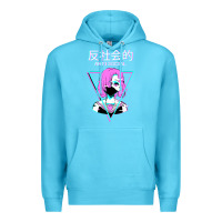 Ocean Blue antisocial wave anime Premium Hoodie - artisFamous