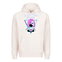 Pale Pink antisocial wave anime Premium Hoodie - artisFamous