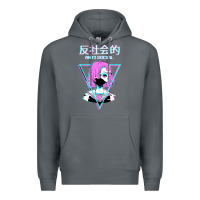 Rock antisocial wave anime Premium Hoodie - artisFamous