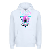 White antisocial wave anime Premium Hoodie - artisFamous