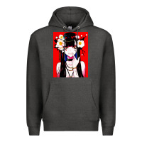 Charcoal Heather anime girl japanese Premium Hoodie - artisFamous