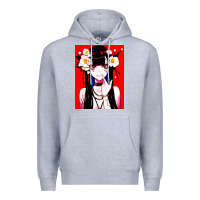 Heather Grey anime girl japanese Premium Hoodie - artisFamous