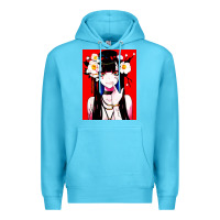 Ocean Blue anime girl japanese Premium Hoodie - artisFamous