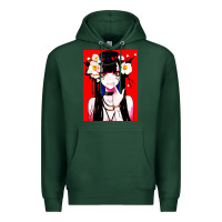 Sports Green anime girl japanese Premium Hoodie - artisFamous