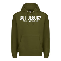Army Green Got Jesus It's Hell Without Him - Christian Premium Hoodie - artisFamous