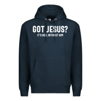 Navy Got Jesus It's Hell Without Him - Christian Premium Hoodie - artisFamous