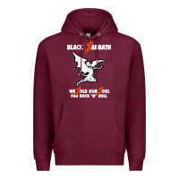 Burgundy black rock and roll Premium Hoodie - artisFamous