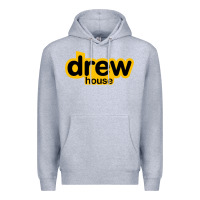 Heather Grey drew smile house Premium Hoodie - artisFamous