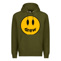 Army Green Drew Smile House Premium Hoodie - artisFamous