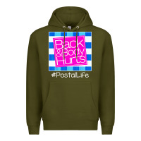 Army Green back and body hurts Premium Hoodie - artisFamous