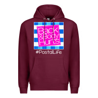 Burgundy back and body hurts Premium Hoodie - artisFamous