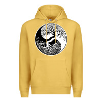 Antique Gold tree of life yin yang Premium Hoodie - artisFamous