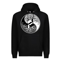 Black tree of life yin yang Premium Hoodie - artisFamous