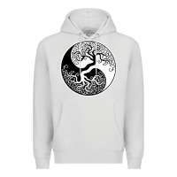 Dove Grey tree of life yin yang Premium Hoodie - artisFamous