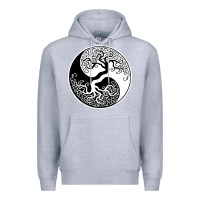 Heather Grey tree of life yin yang Premium Hoodie - artisFamous