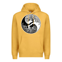 Mustard tree of life yin yang Premium Hoodie - artisFamous