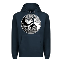 Navy tree of life yin yang Premium Hoodie - artisFamous