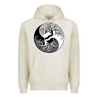 Oatmeal Heather tree of life yin yang Premium Hoodie - artisFamous
