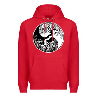 Red tree of life yin yang Premium Hoodie - artisFamous