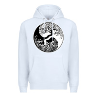 White tree of life yin yang Premium Hoodie - artisFamous