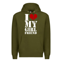Army Green i heart my girlfriend shirt Premium Hoodie - artisFamous