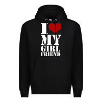 Black i heart my girlfriend shirt Premium Hoodie - artisFamous