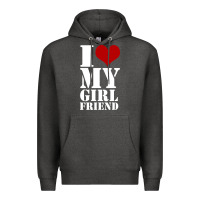 Charcoal Heather i heart my girlfriend shirt Premium Hoodie - artisFamous