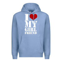Colony Blue i heart my girlfriend shirt Premium Hoodie - artisFamous
