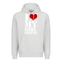 Dove Grey i heart my girlfriend shirt Premium Hoodie - artisFamous