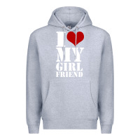 Heather Grey i heart my girlfriend shirt Premium Hoodie - artisFamous