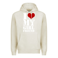 Oatmeal Heather i heart my girlfriend shirt Premium Hoodie - artisFamous