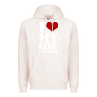 Pale Pink i heart my girlfriend shirt Premium Hoodie - artisFamous