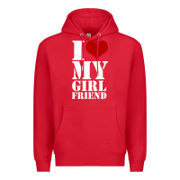 Red i heart my girlfriend shirt Premium Hoodie - artisFamous