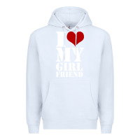 White i heart my girlfriend shirt Premium Hoodie - artisFamous