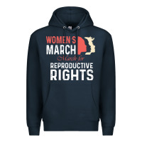 Navy women’s march for reproductive rights pro choice feminist, women’s Premium Hoodie - artisFamous