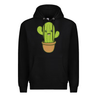 Black happy cactus hug me please Premium Hoodie - artisFamous