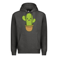 Charcoal Heather happy cactus hug me please Premium Hoodie - artisFamous