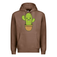 Chestnut happy cactus hug me please Premium Hoodie - artisFamous