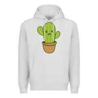 Dove Grey happy cactus hug me please Premium Hoodie - artisFamous