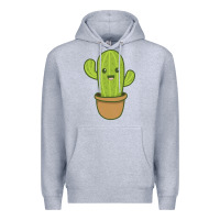 Heather Grey happy cactus hug me please Premium Hoodie - artisFamous