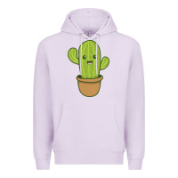 Lilac happy cactus hug me please Premium Hoodie - artisFamous