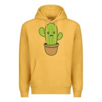 Mustard happy cactus hug me please Premium Hoodie - artisFamous