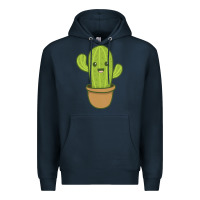 Navy happy cactus hug me please Premium Hoodie - artisFamous