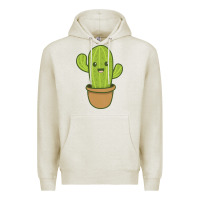 Oatmeal Heather happy cactus hug me please Premium Hoodie - artisFamous